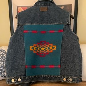PENDLETON DENIM AND BLANKET VEST